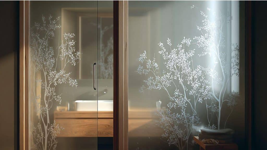Etched Glass Nature Door