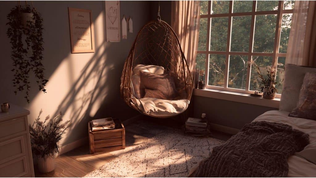 Hanging Chair in the Corner