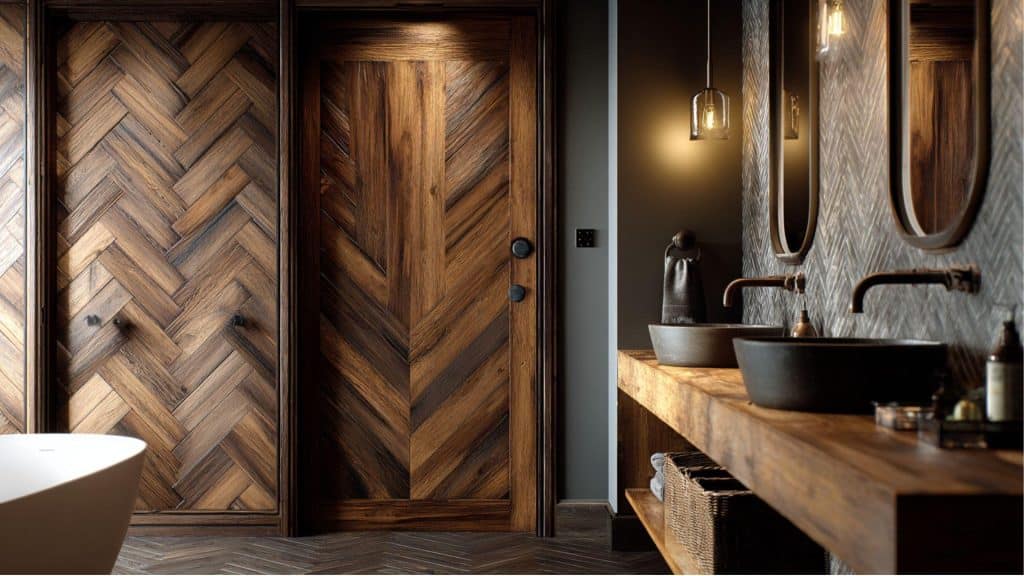Herringbone Wood Door