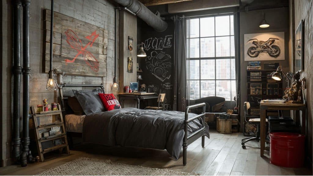 Industrial Loft with Exposed Pipes