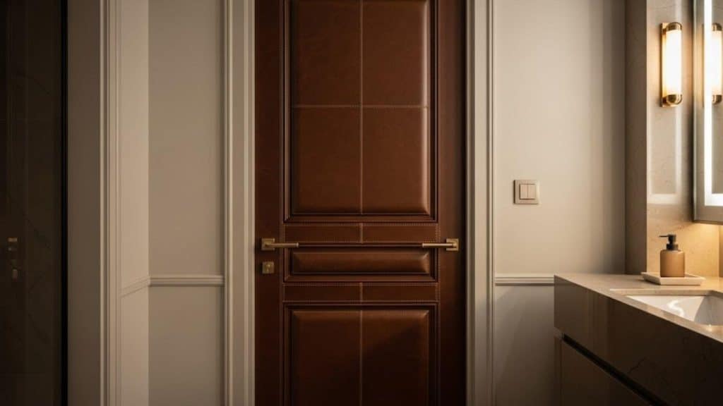 Leather-Paneled Door
