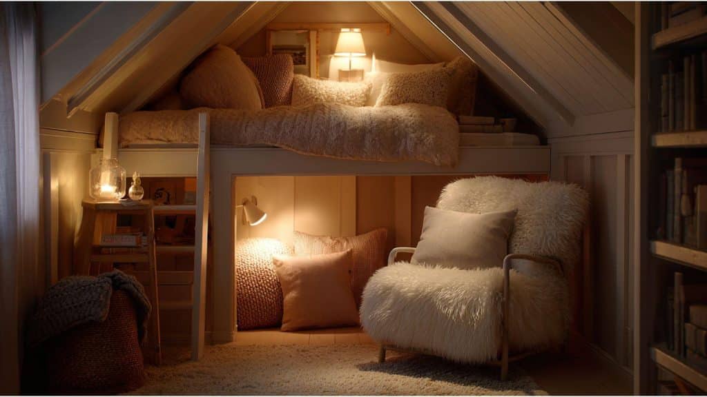 Lofted Bed with a Reading Nook