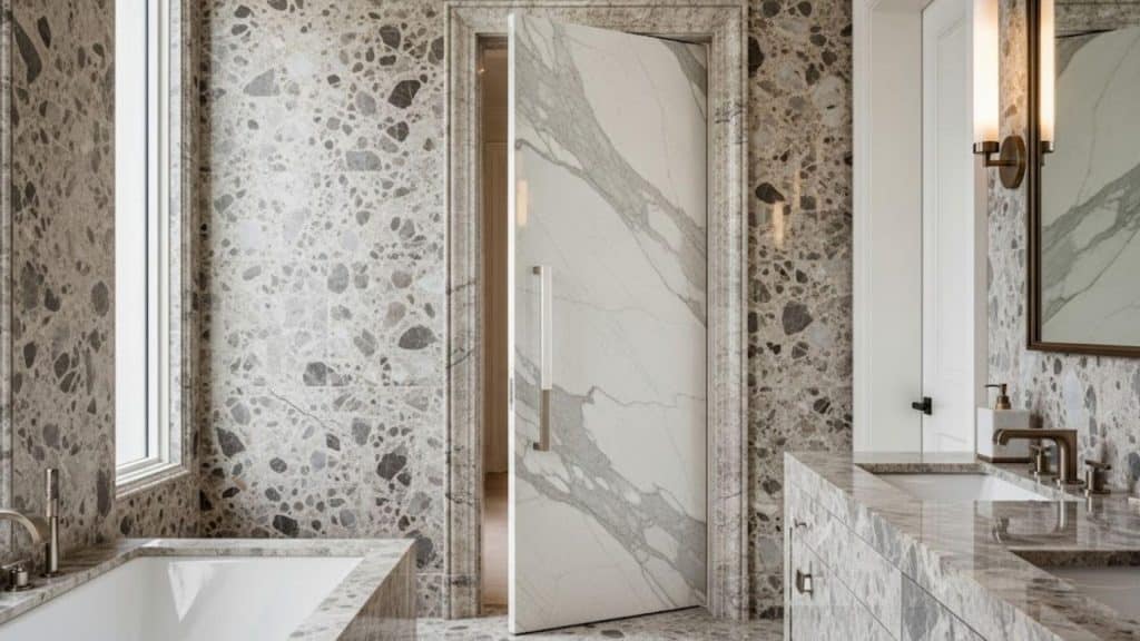 Marble Slab Pivot Door
