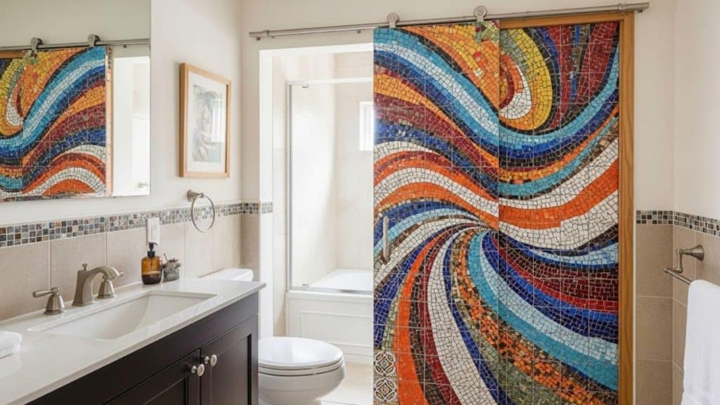 Sliding Mosaic Tile Door