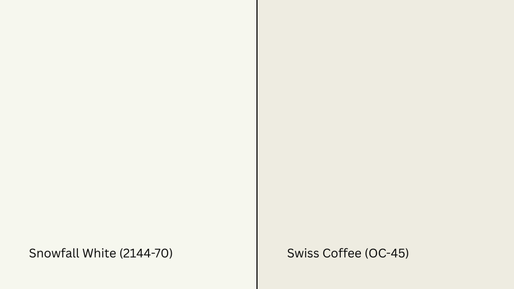 Snowfall White vs. Swiss Coffee
