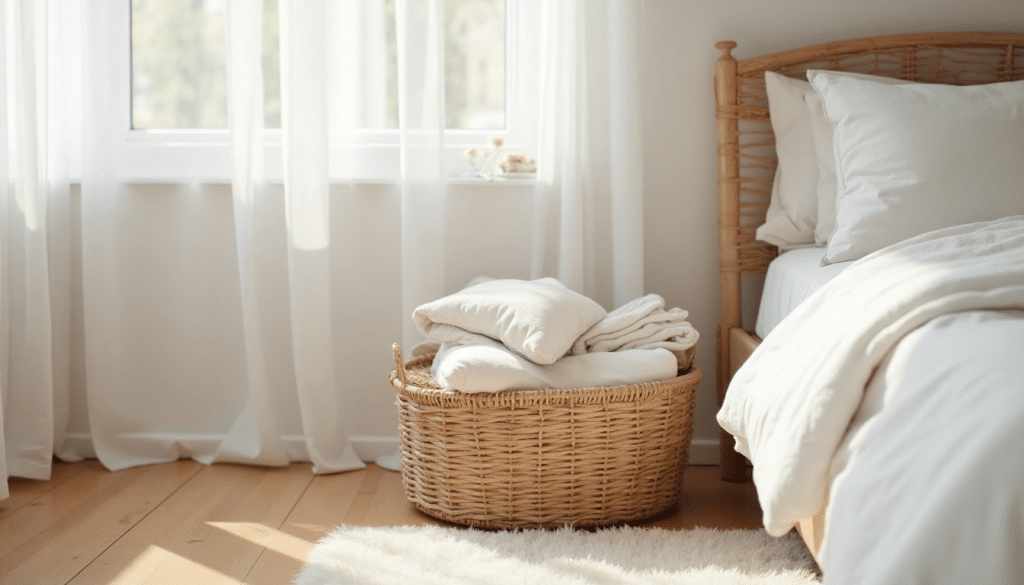 Use Wooden or Rattan Baskets for Storage