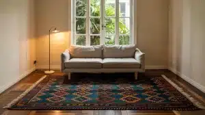 Use a Bold Area Rug to Anchor Floor Space