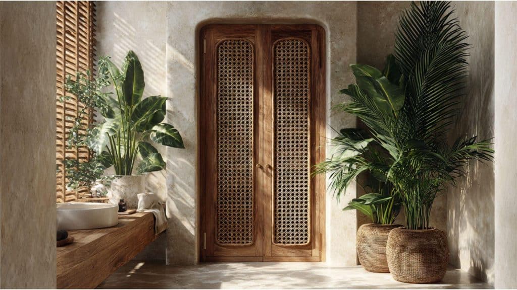 Woven Rattan Door