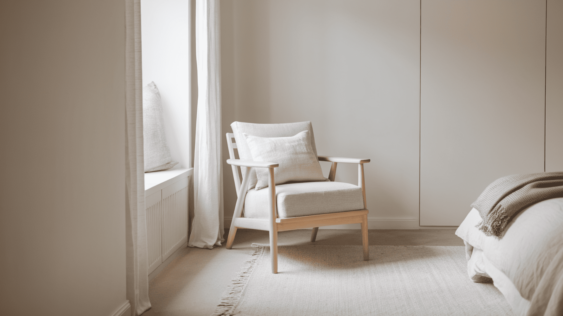 Accent Chair in Natural Fabric