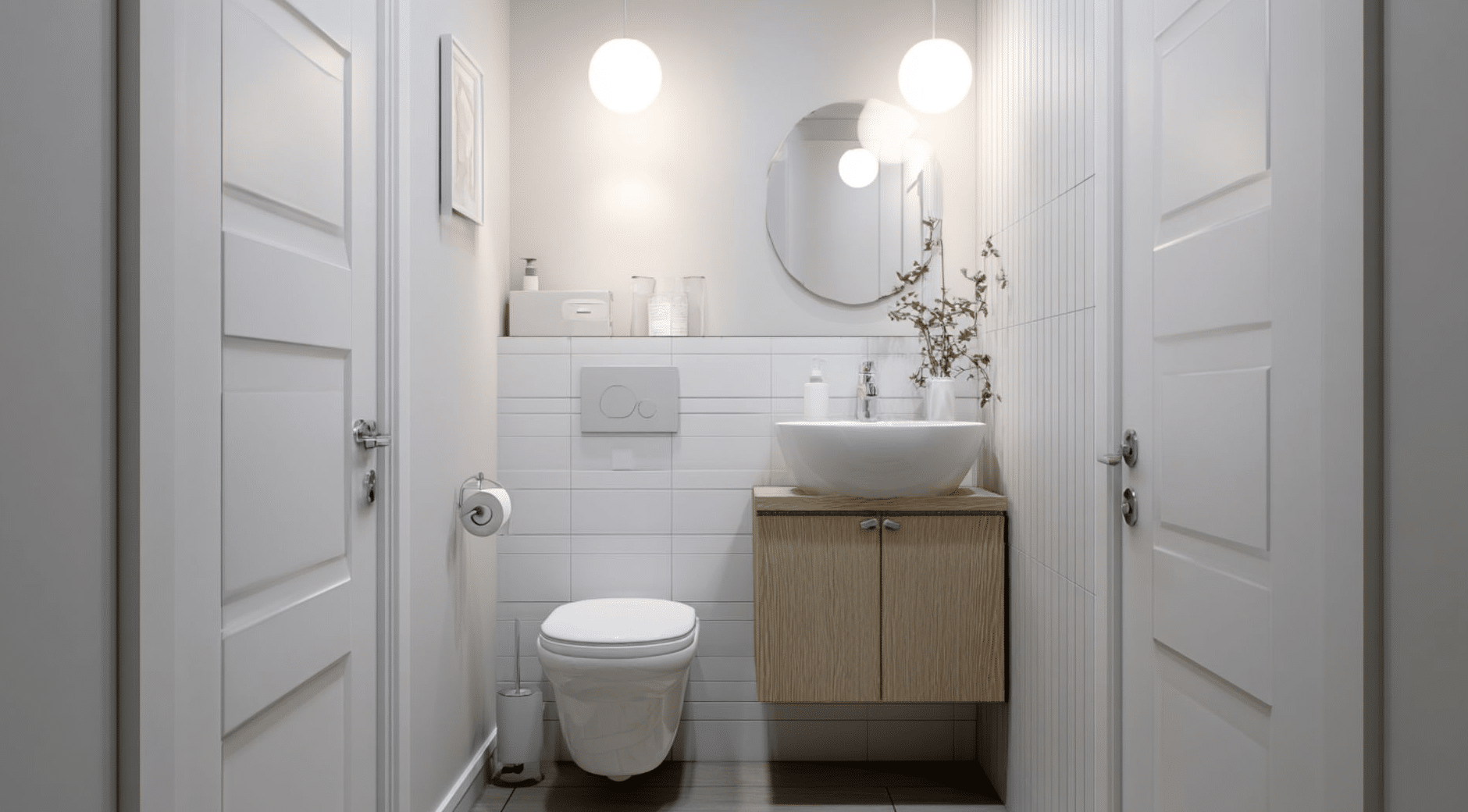 Add a Small, Frameless Mirror