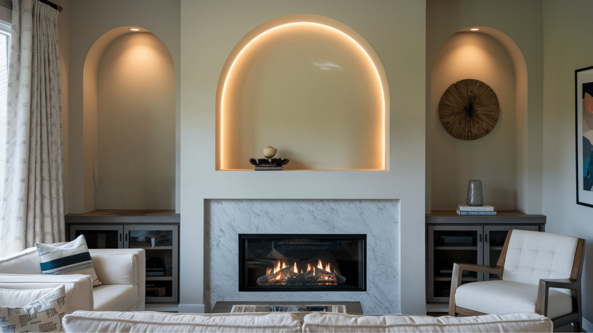 Backlit Niche Shelves