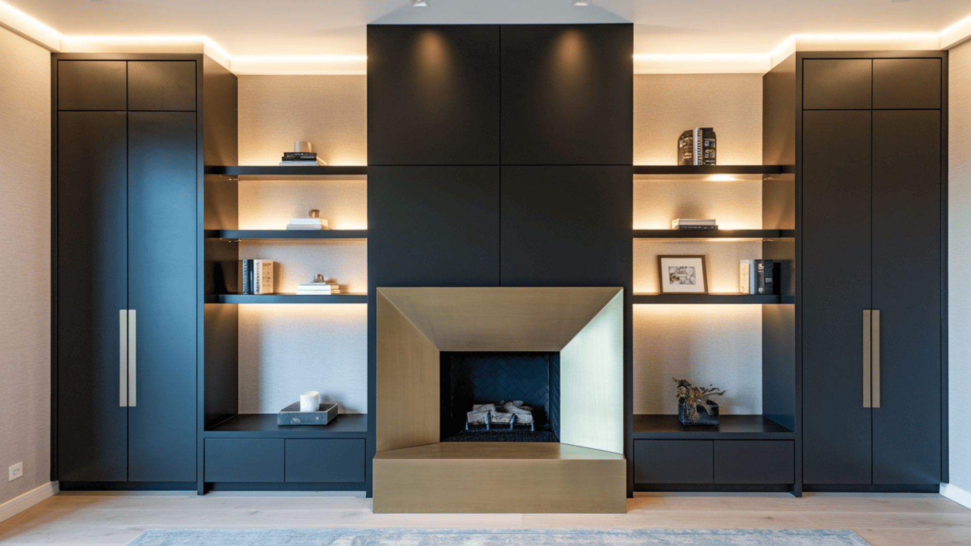 Black Matte Built-Ins for a Bold Contrast
