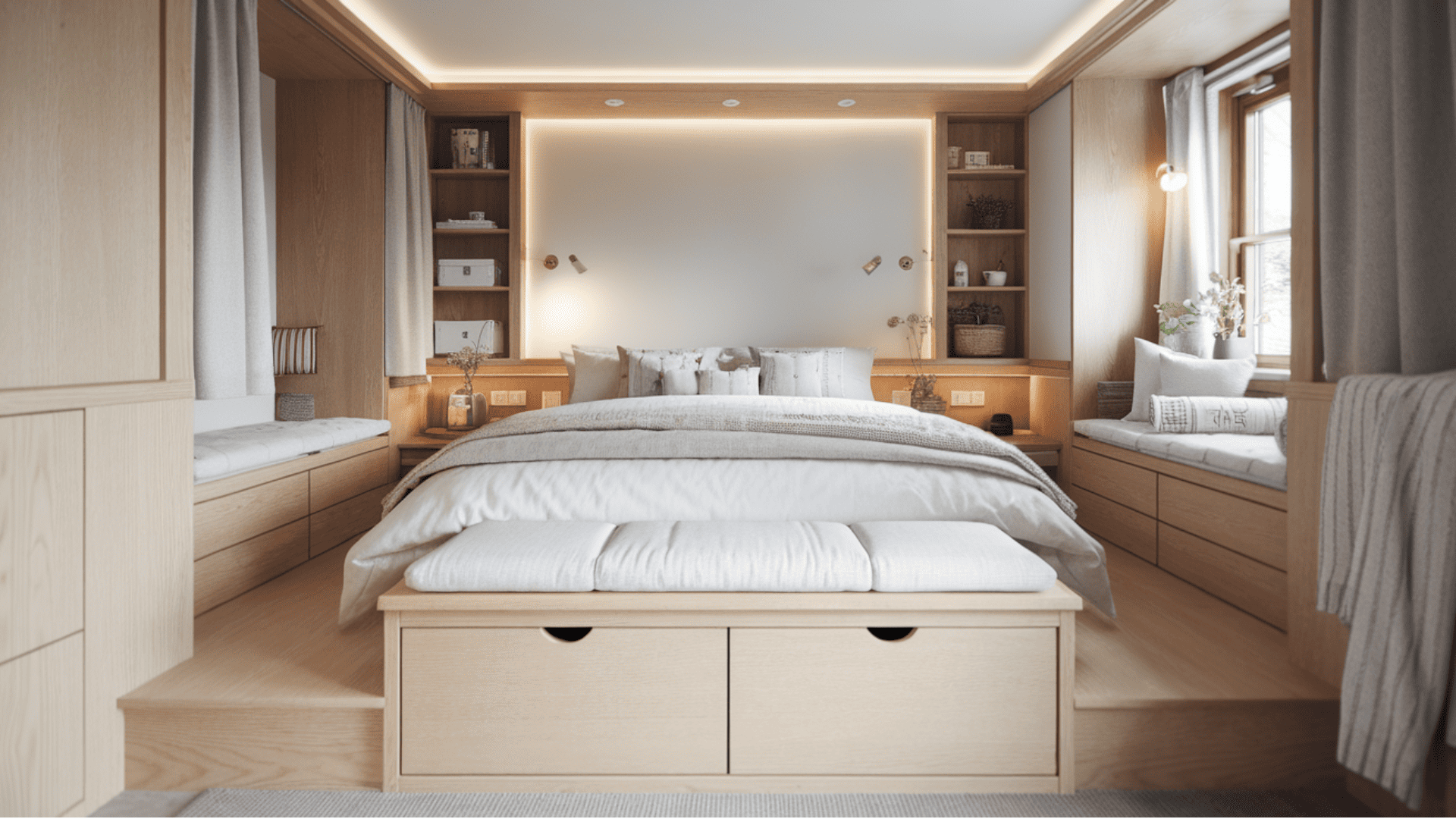 Built-In Storage Bench With Clean Lines