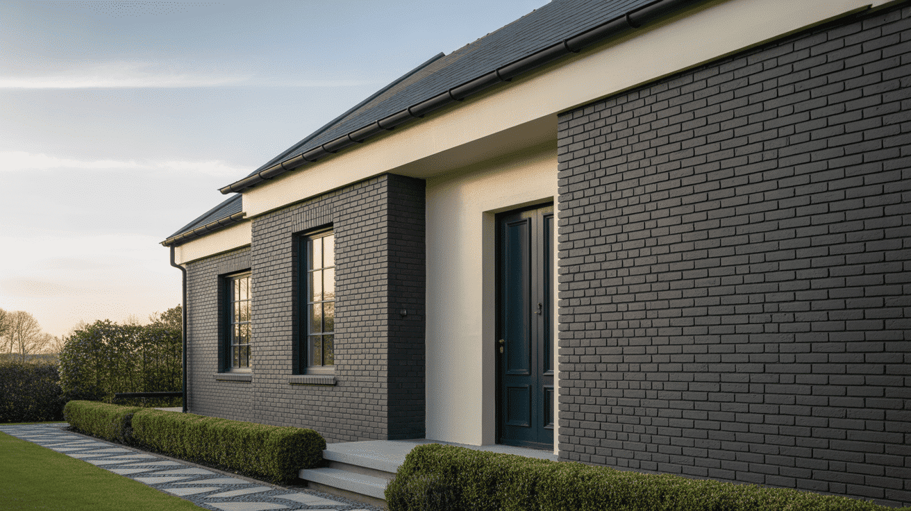 Charcoal Brick + Cream Paint