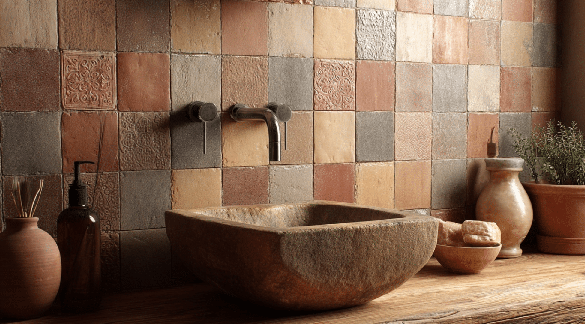 Clay-Inspired Tile Backsplash
