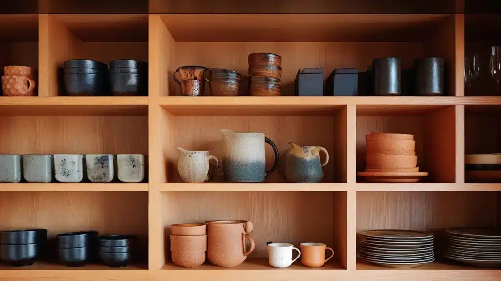 Coordinated Open and Closed Cabinet Mix