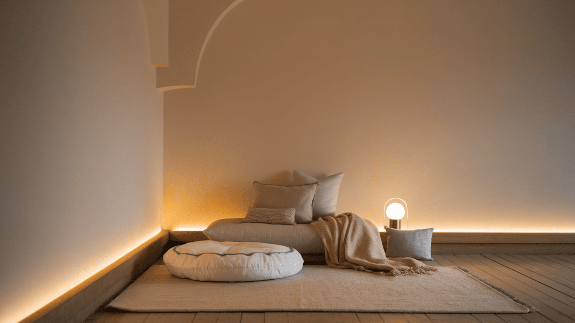 Corner Reading Nook With Floor Cushion