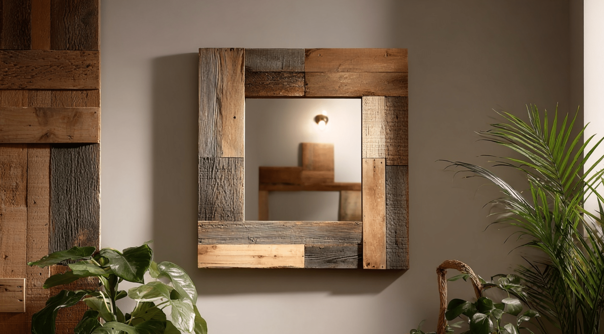 DIY Reclaimed Wood Mirror Frame