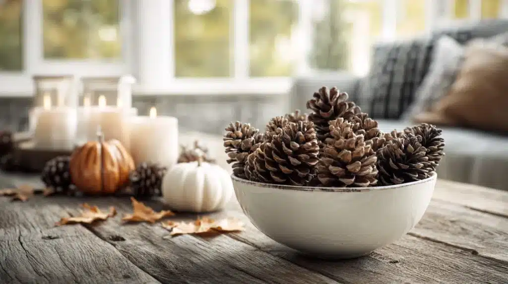 Display a Bowl of Pinecones