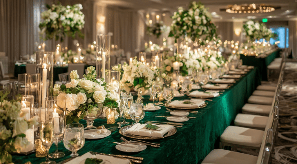 Emerald Green and Champagne