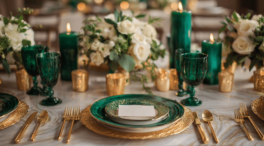 Emerald Green and Gold