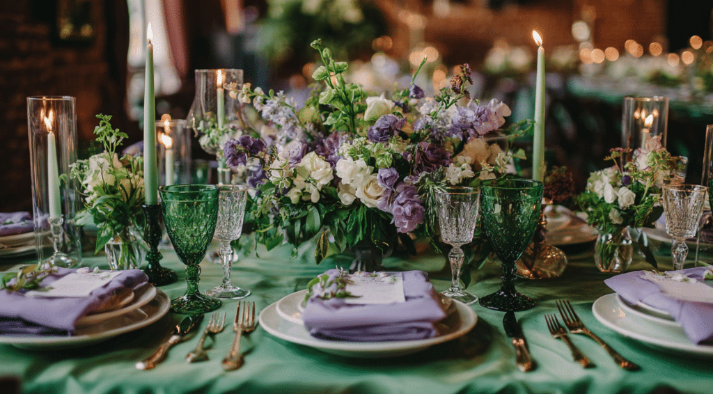Emerald Green and Lavender