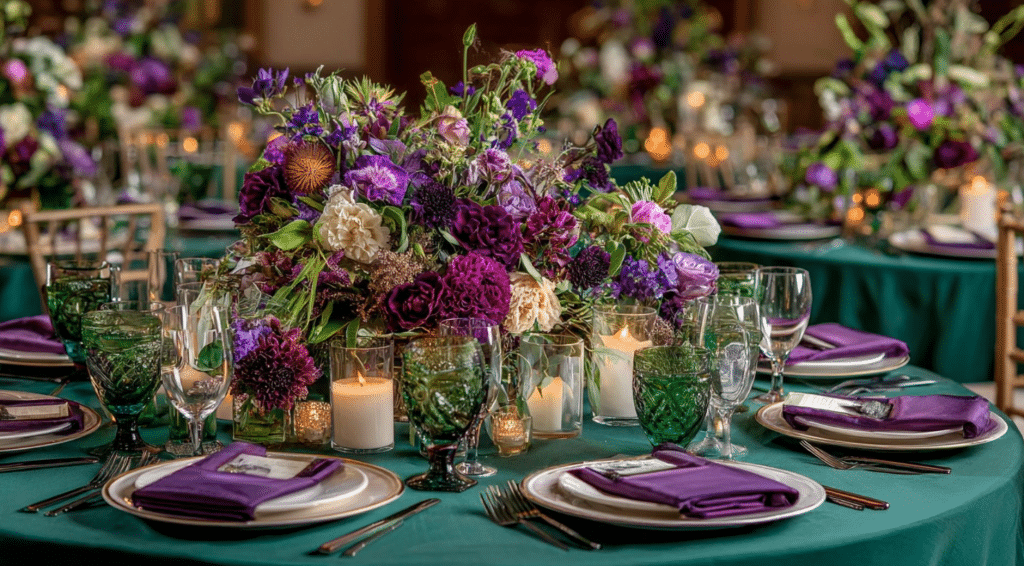 Emerald Green and Plum