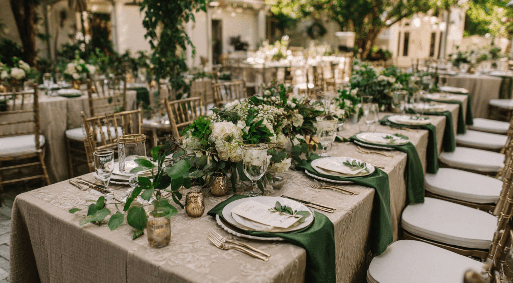 Emerald Green and Taupe