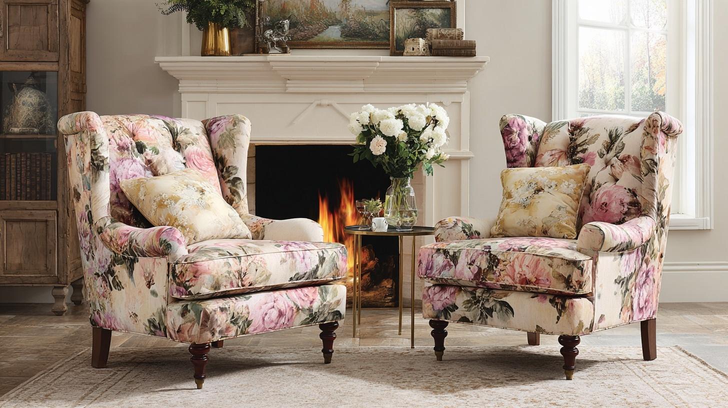 Floral Print Armchairs