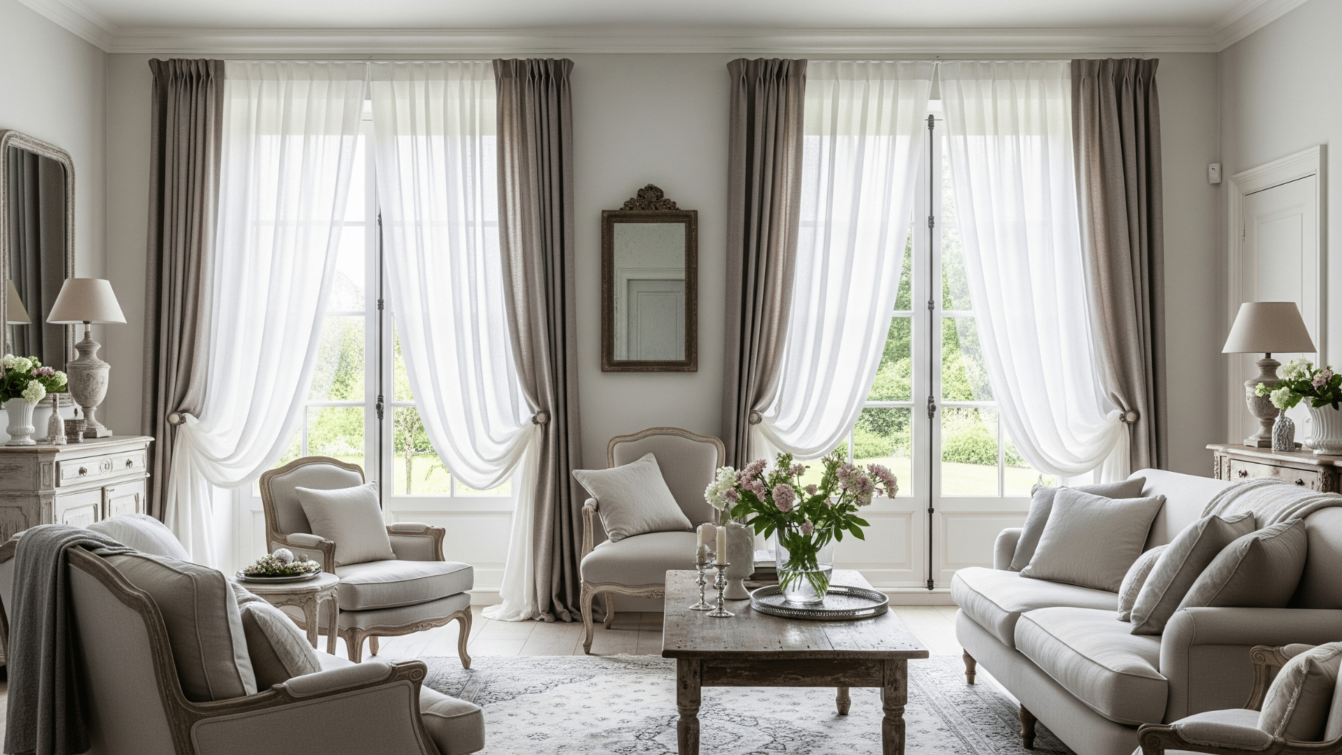 Flowing Sheer Window Curtains