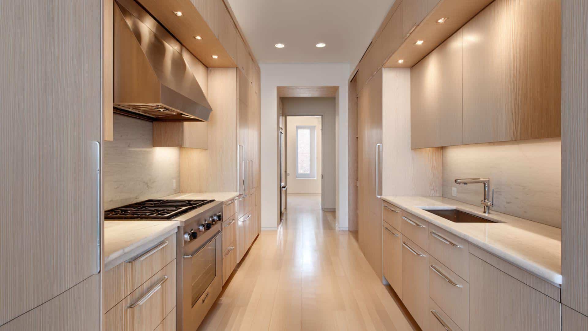 Galley Kitchen with Floor-to-Ceiling Storage