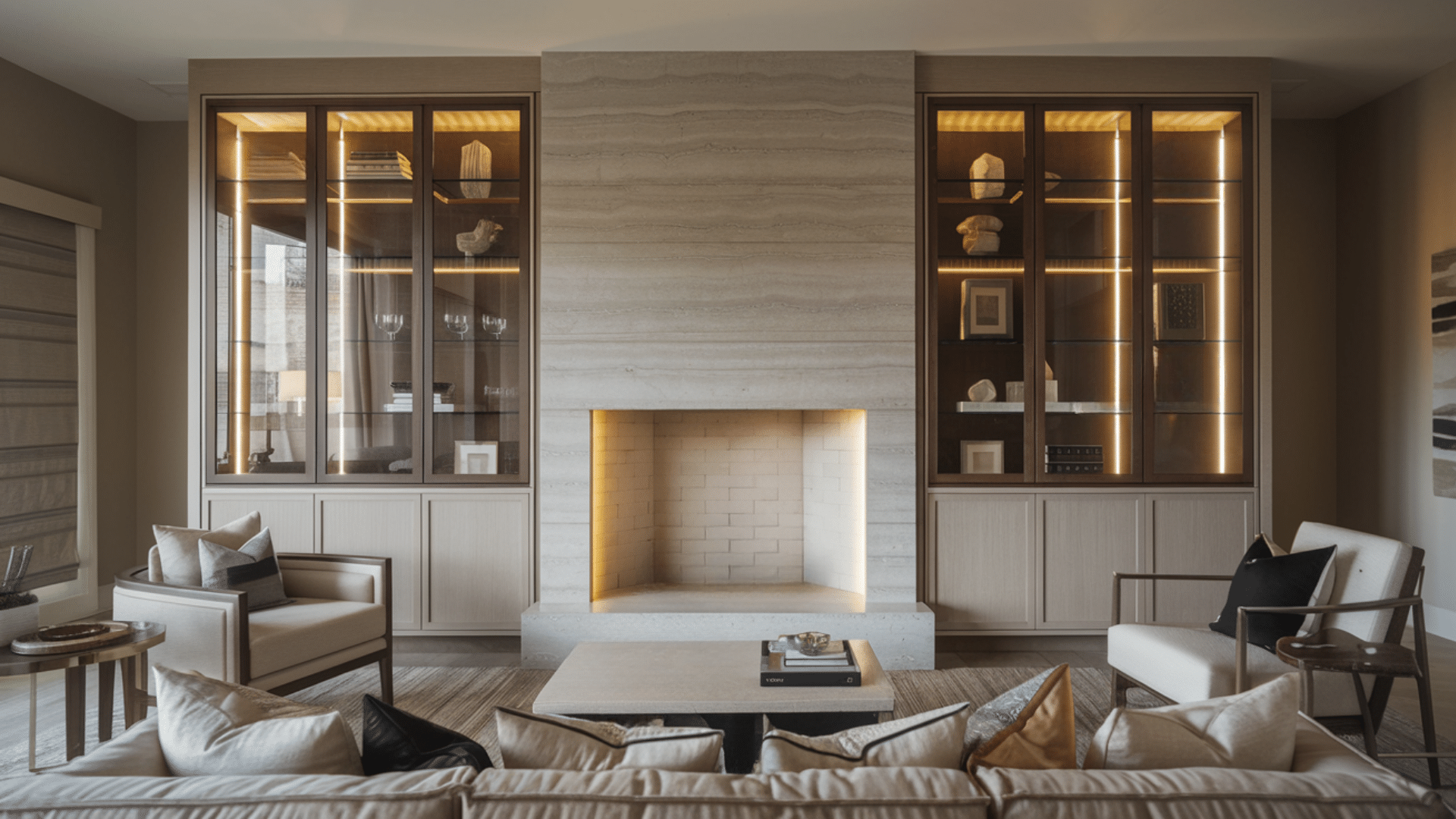 Glass-Front Cabinet Built-Ins