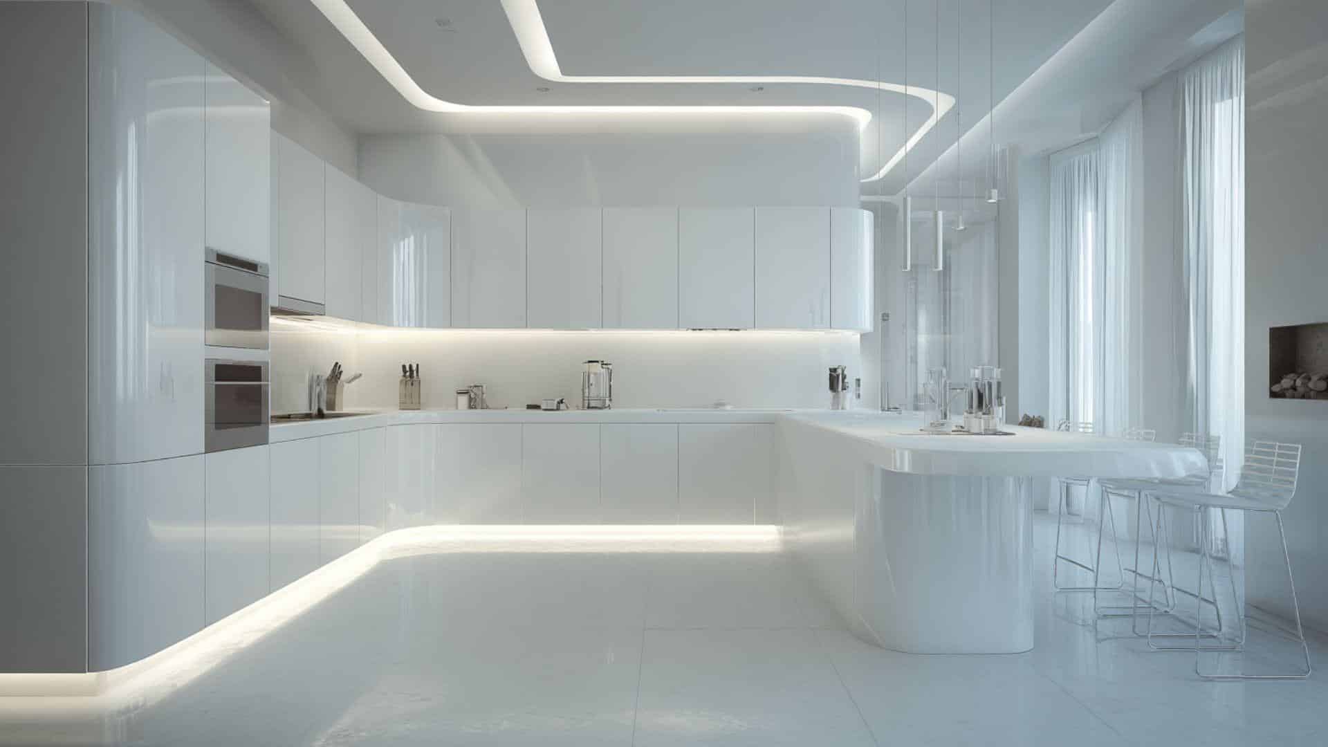 Handleless High-Gloss Cabinets for a Flawless Look