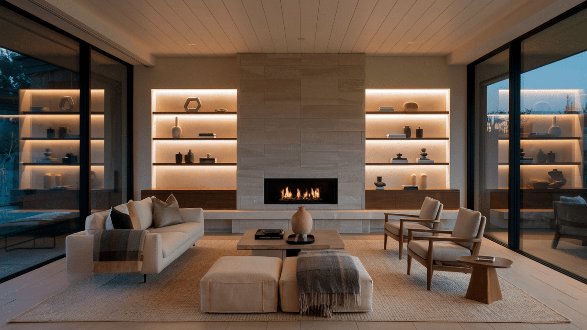 LED-Lit Shelves for a Modern Glow