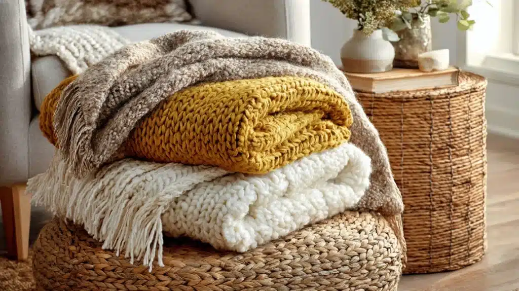 Layer Textured Throw Blankets
