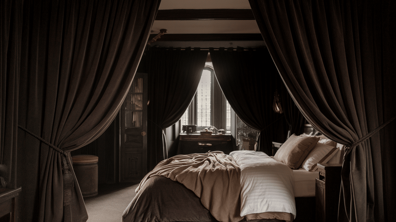 Layered Curtains in Deep Neutrals