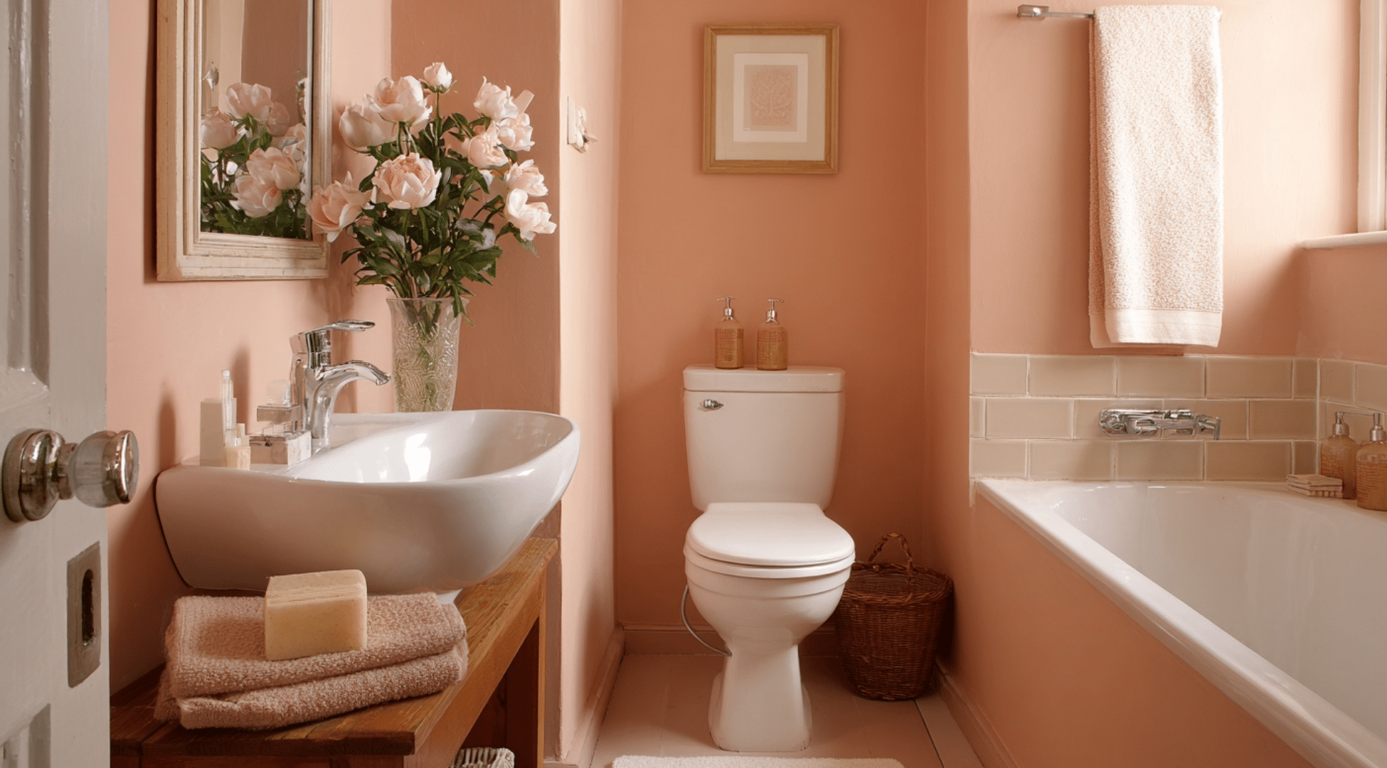 Light Terracotta Paint for Small Bathrooms