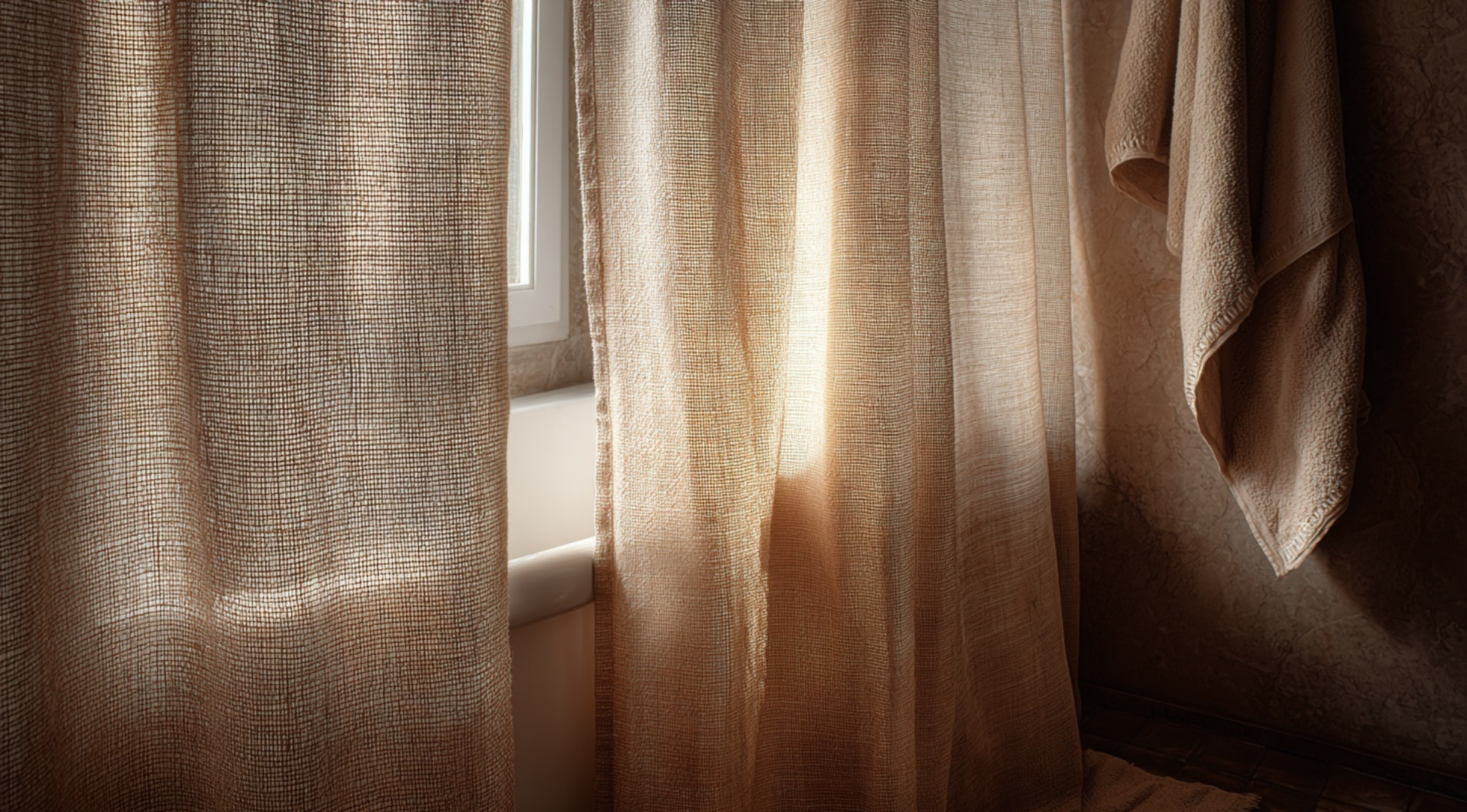 Linen or Jute Shower Curtain