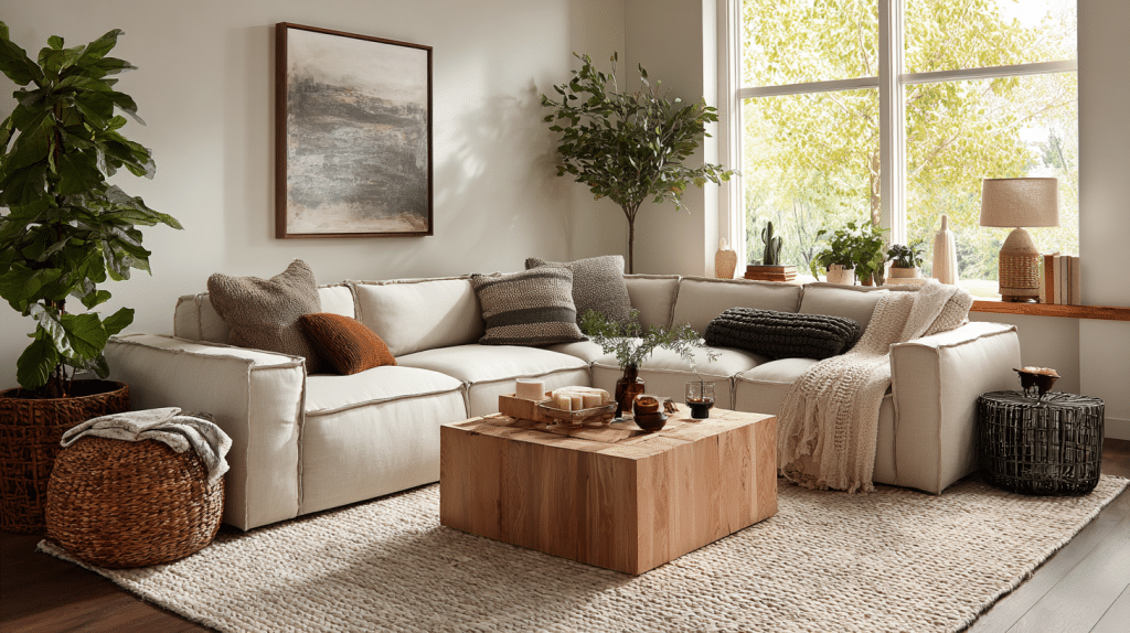 Low, Cozy Sectional or L-Shaped Seating