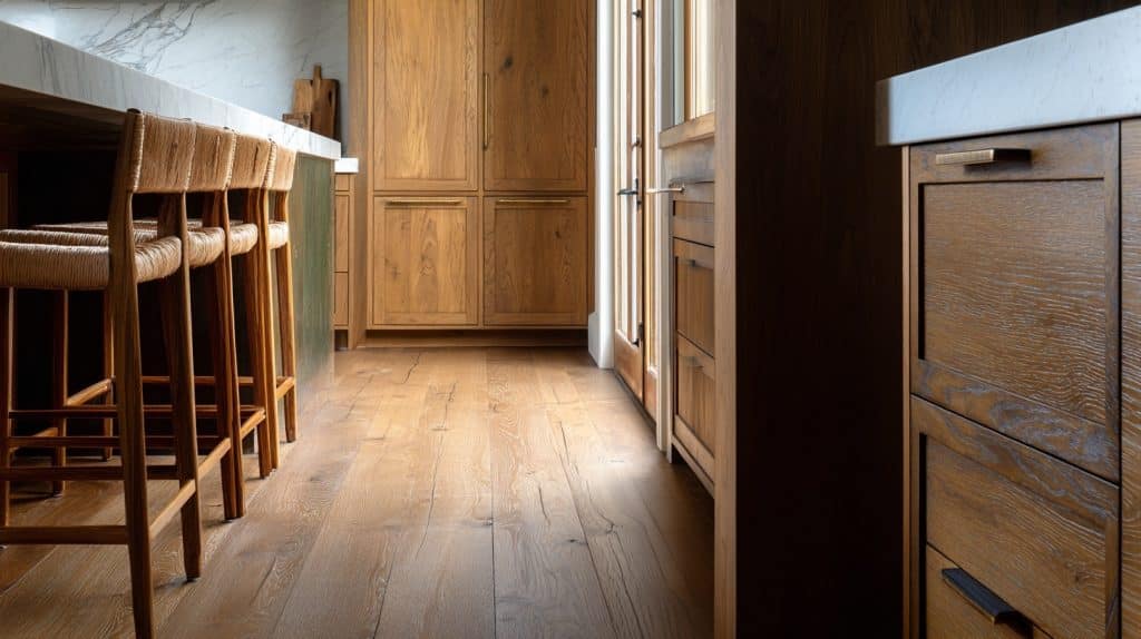 Matching Wood Flooring and Cabinets