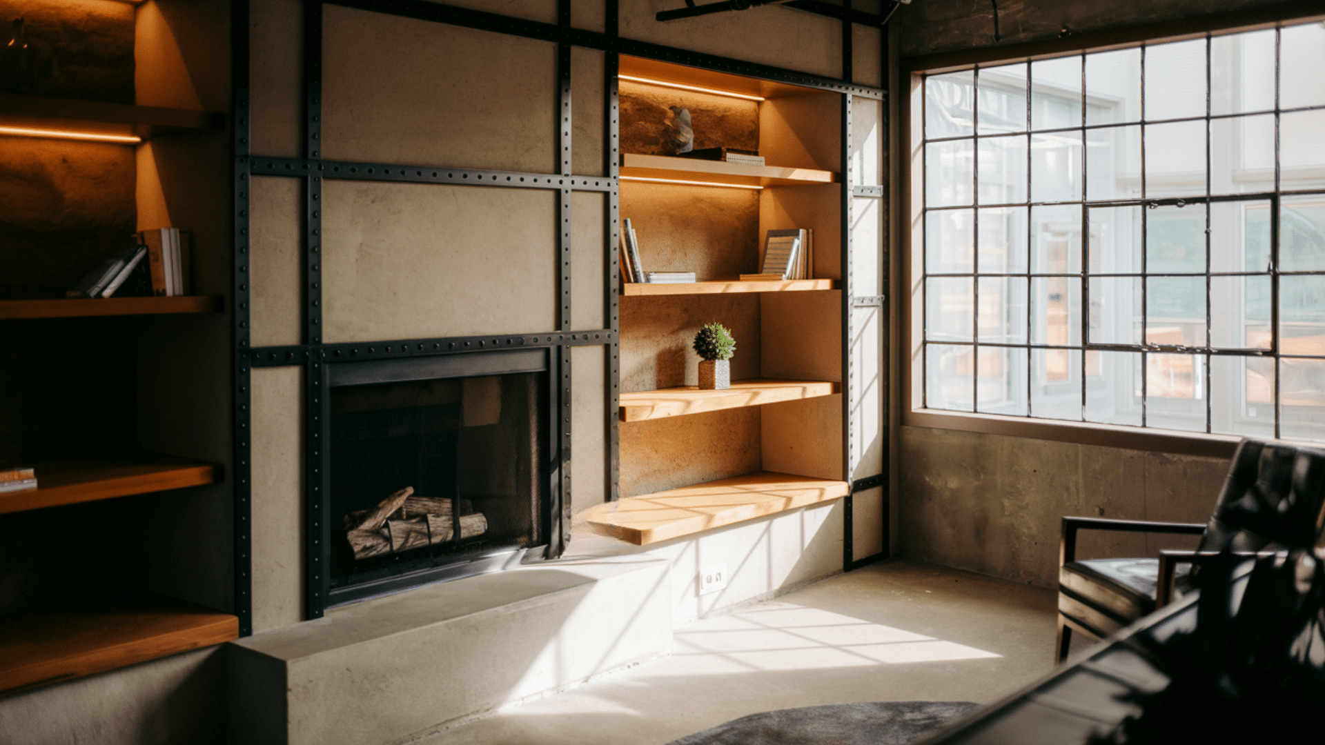 Metal and Wood Mixed Shelving