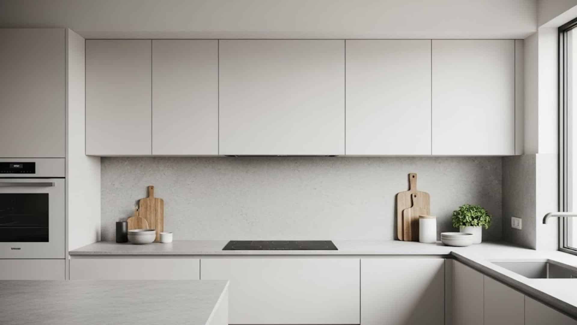 Minimalist Kitchen with Concealed Range Hood