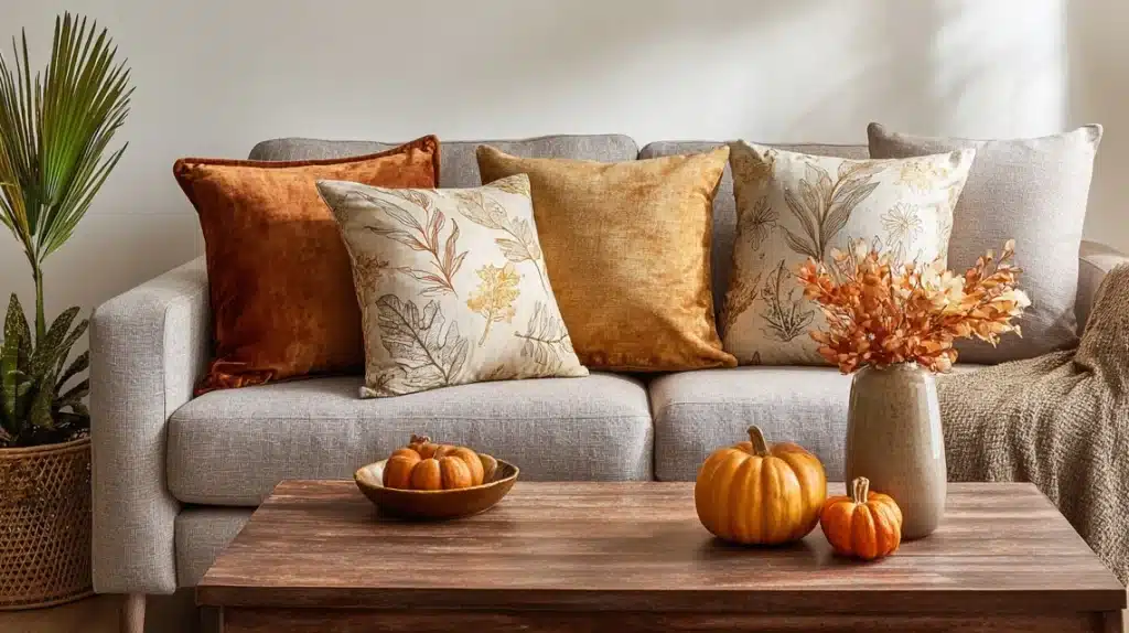 Mix Rust and Mustard Throw Pillows
