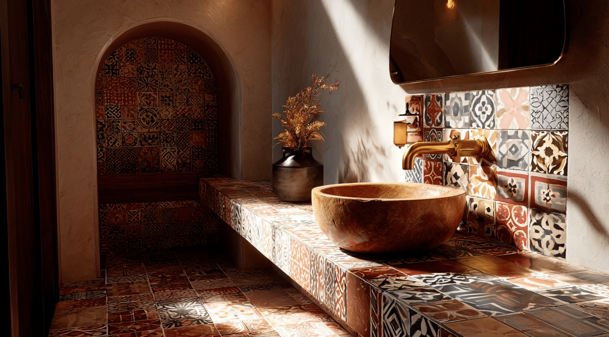 Moroccan-Inspired Earthy Tiles