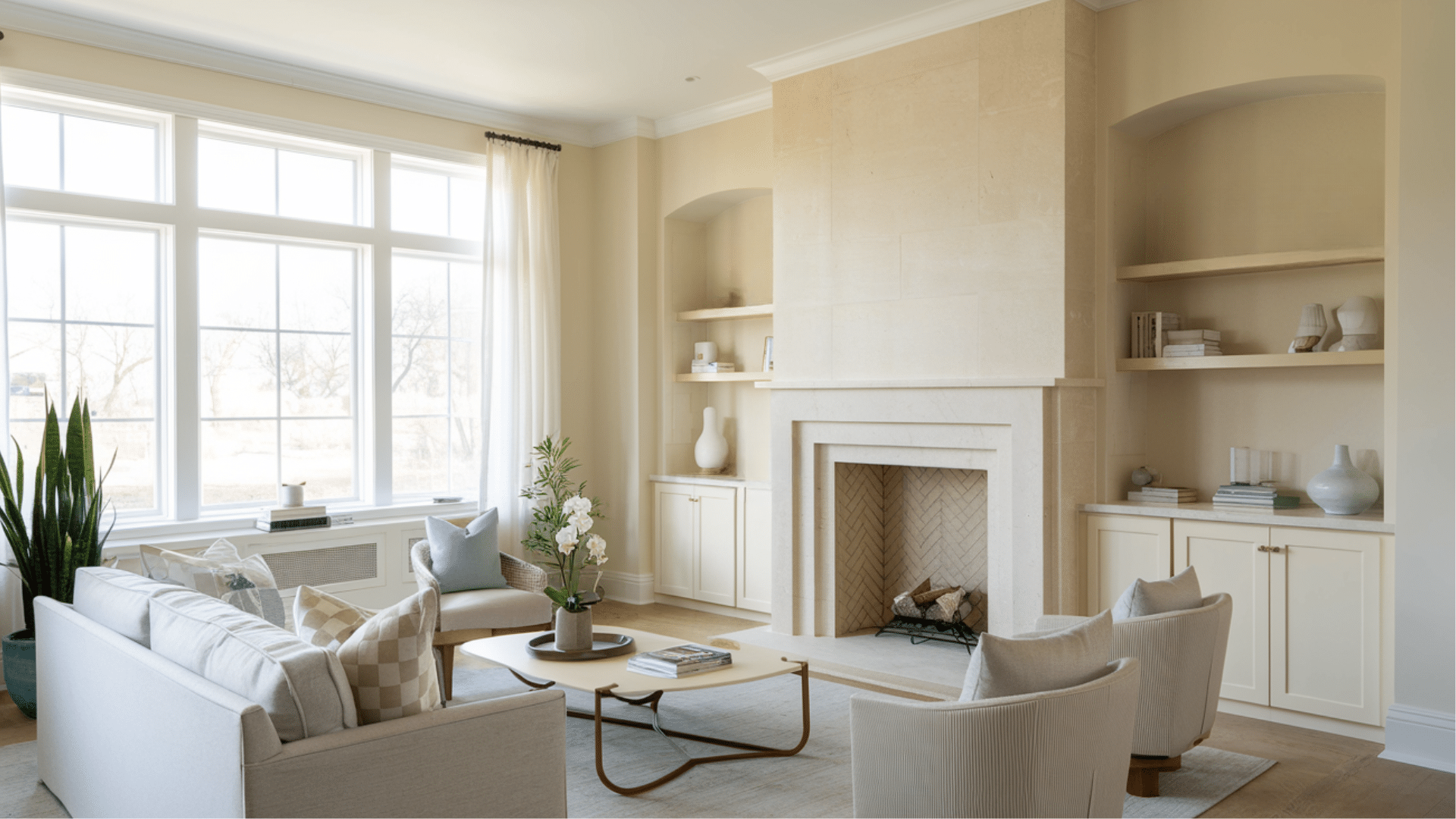 Neutral-Toned Built-Ins for a Soft Modern Look