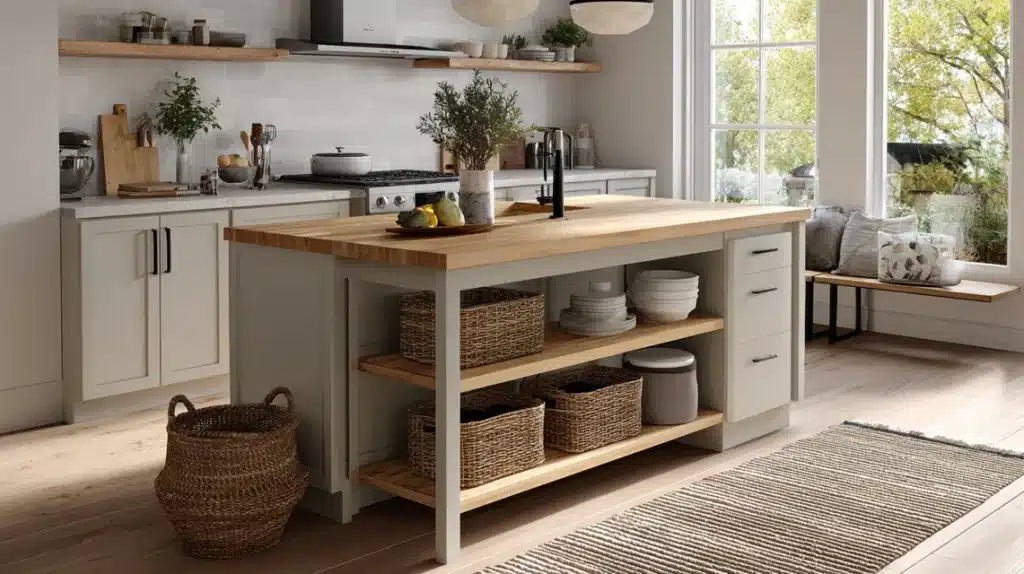 Open Island Shelf for Everyday Items

