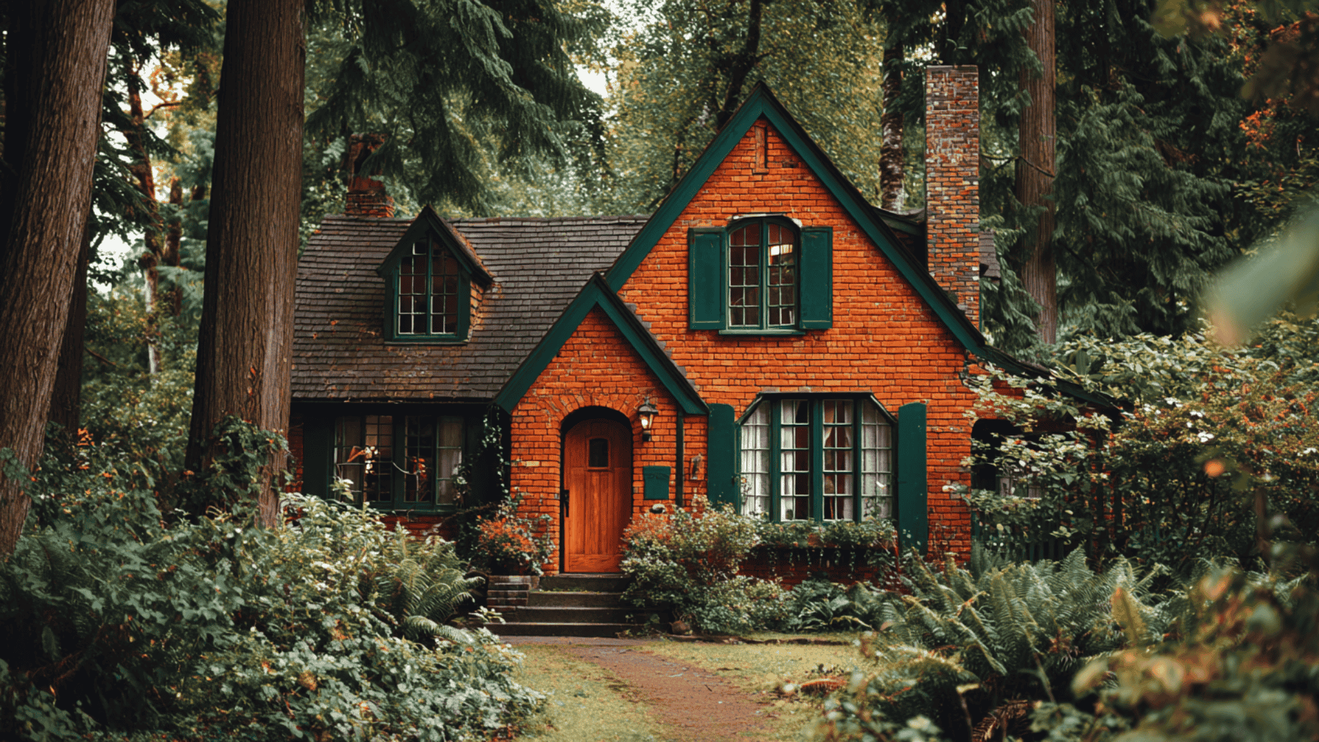 Rustic Orange Brick + Forest Green