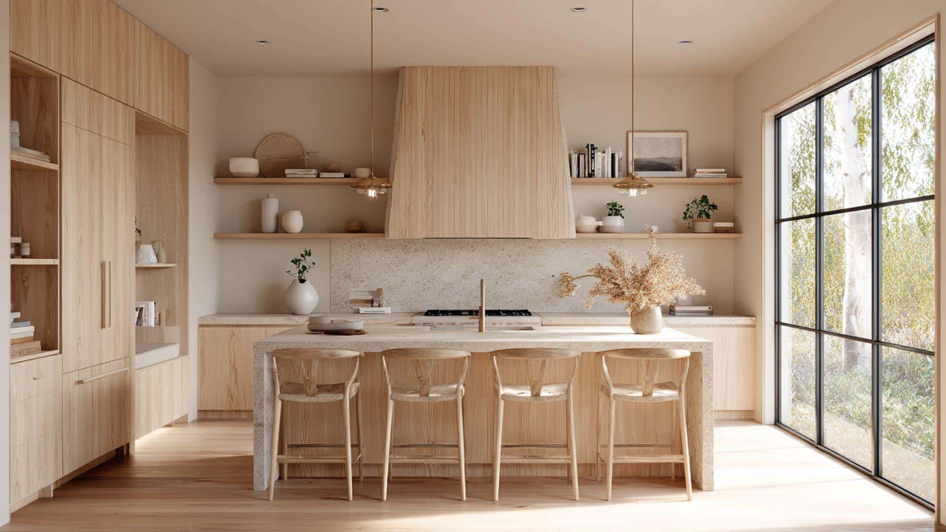 Scandinavian-Style Kitchen with Light Wood Finishes