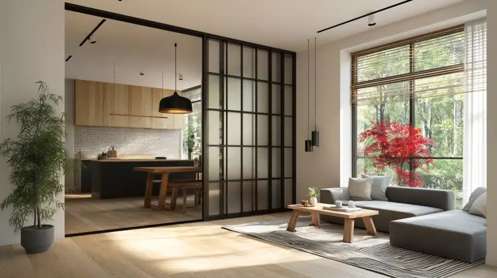 Sliding Glass Partitions to Separate Spaces