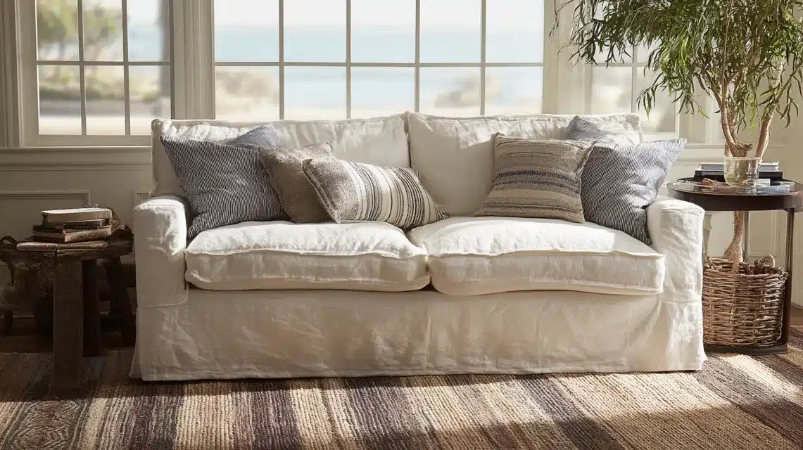 Slipcovered Linen Sofa